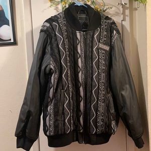 Black Coogi Jacket with leather sleeves!!!